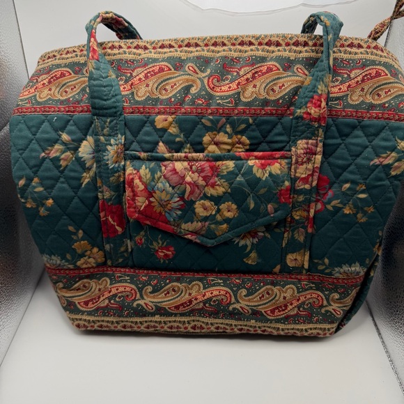 Vera Bradley Greenbriar Medium Tote Bag Retired Pattern Quilted Floral Paisley - Picture 4 of 6